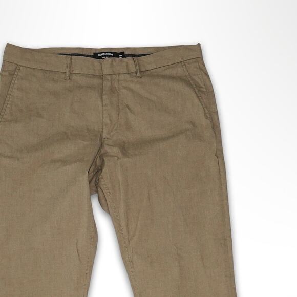 Nordstrom Slim Fit Linen Blend Pants - 34x30 - NWOT Tan - Picture 3 of 6